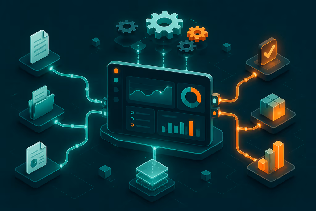 Illustration of a business process automation system