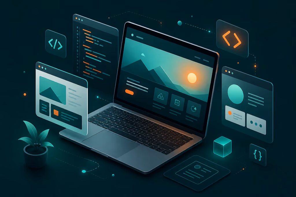 Illustration of a web development system