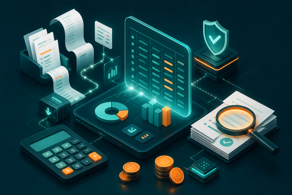 Illustration of a finance & audit automation system