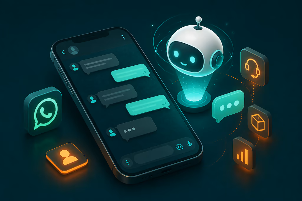 Illustration of a whatsapp ai agent sandbox system